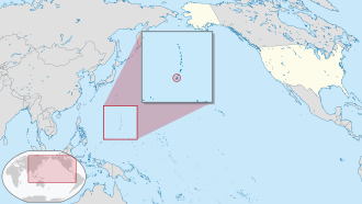 Map of the United States with Guam highlighted