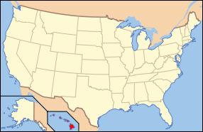 Map of the United States with Hawaii highlighted